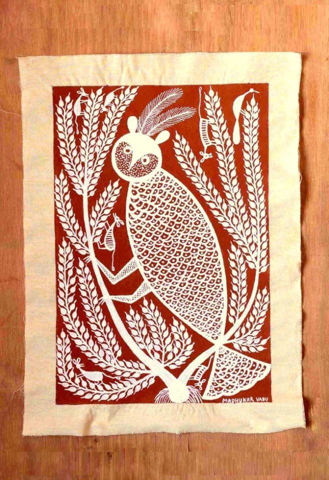Shy Owl Warli Art